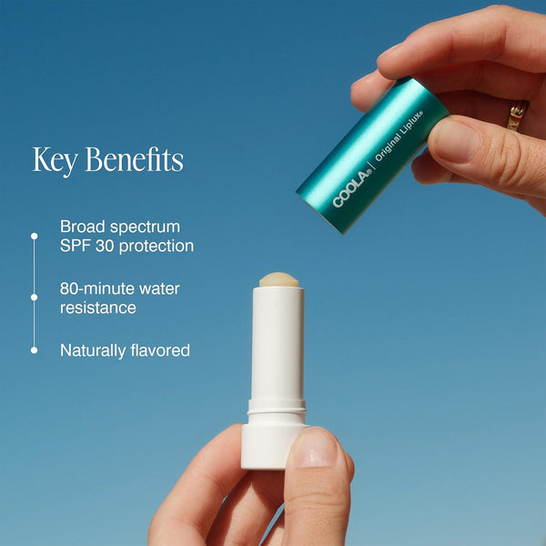 COOLA Organic Liplux Lip Balm and Sunscreen with SPF 30, Dermatologist Tested Lip Care for Daily Protection, Vegan and Gluten Free, 0.15 Oz 0.15
