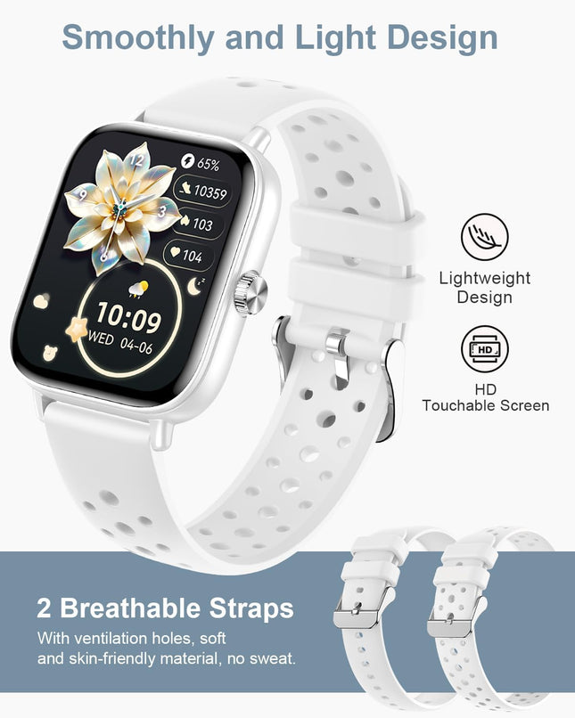 Smart Watches for Women Men [Make/Answer Calls/Ai Voice/Female Health] Android Phones Iphone Compatible, 1.83âFitness 