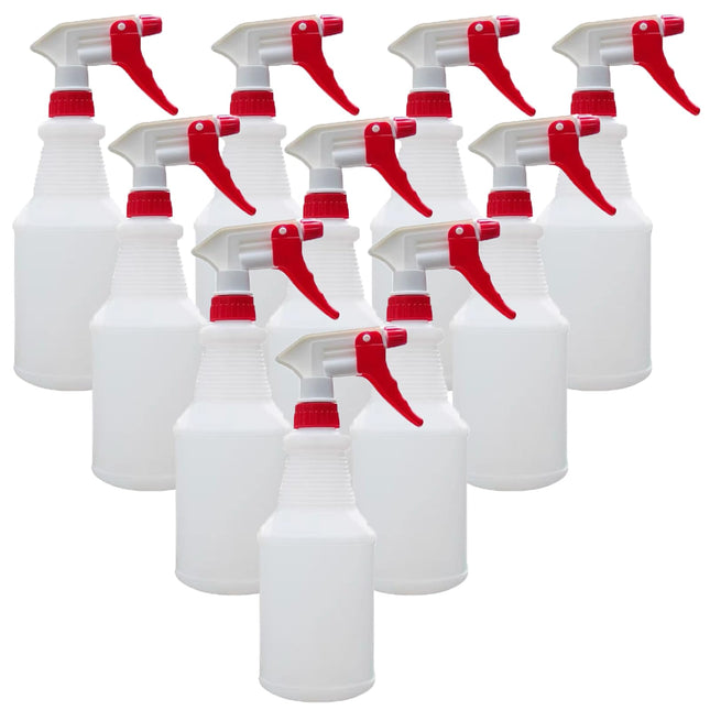 Tergy 10 Packs 32Oz Empty Spray Bottles Plastic Heavy Duty Refillable Spray Bottles with Adjustable Nozzle and Measureme