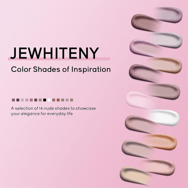JEWHITENY Poly Extension Gel Nail Kit 14 PCS Poly Gel Kit with Slip Solution and Mini Lamp Nail Art Design Beginner A03