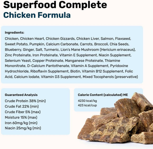 Superfood Complete, Air-Dried Adult Dog Food - High Protein, Zero Fillers, Super