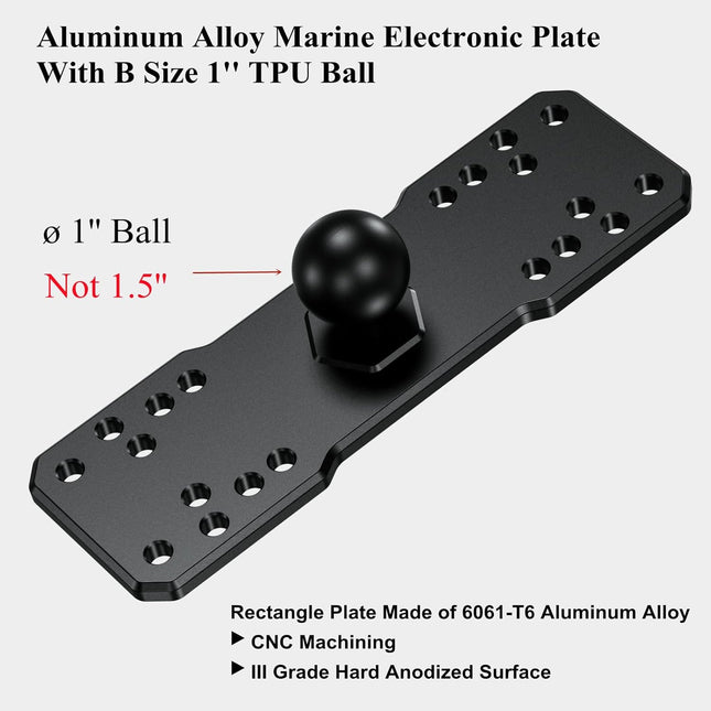 BRCOVAN 1'' Ball Fish Finder Mount, Aluminum Alloy Universal Marine Electronic Plate, Fit for RAM Mounts B Size 1 Inch B