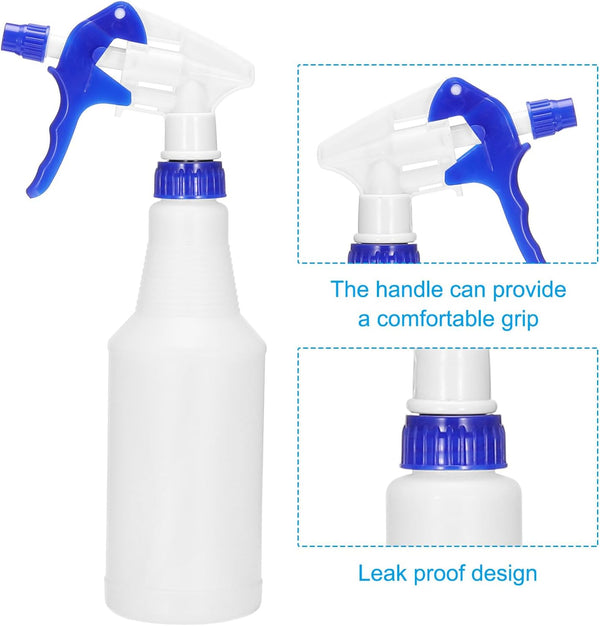 PATIKIL 500Ml/16Oz Plastic Spray Bottles, 8Pcs Adjustable Nozzle Leak Proof Empty Water Mist Stream Sprayer for Cleaning Solutions Plants Hair, Blue