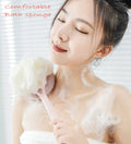 AARAINBOW 2 Packs Shower Body Brush with Bristles and Loofah, Back Scrubber Mesh Sponge with Curved Long Handle for Skin Exfoliating Bath, Massage