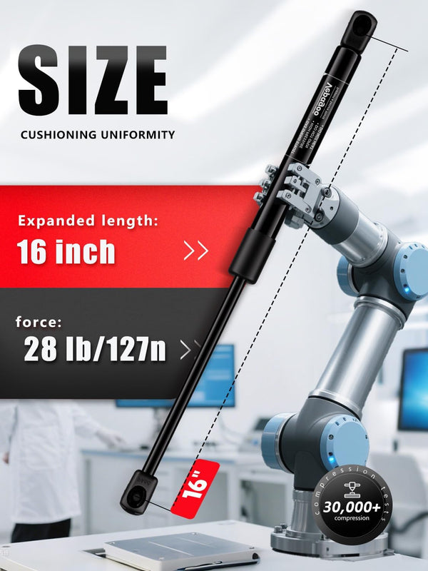 C16-08941 16" 28Lbs/127N Gas Shock Strut for Leer Are Camper Shell Topper Rear Window, Truck Cab Canopy Door, Set of 2 Vepagoo