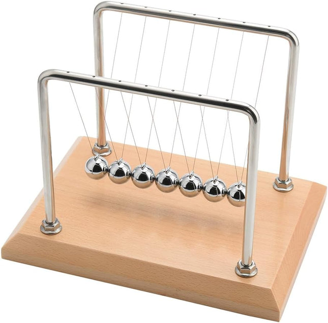 CERROPI Large Newtons Cradle Pendulum with 7 Balls, Physics Perpetual Motion Des