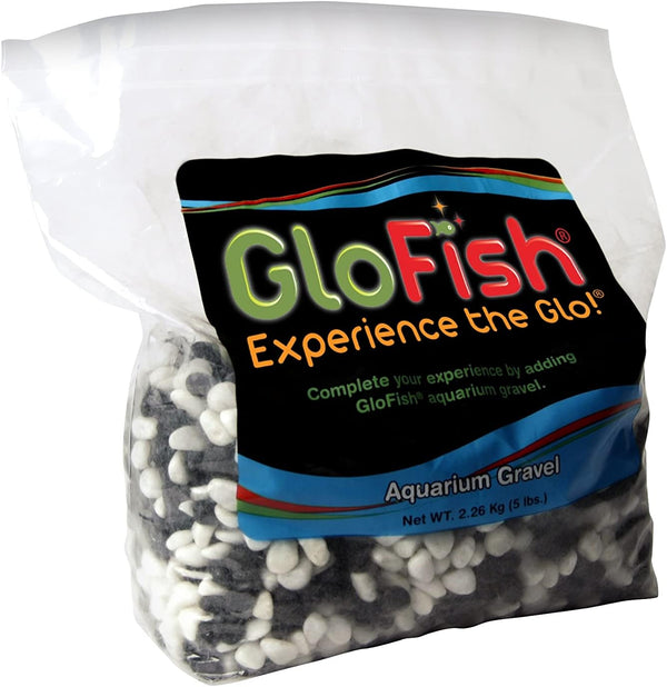 Glofish Aquarium Gravel, Black with White Fluorescent, 5-Pound Bag Black/White 4 x 5 x 9 inches; 5 Pounds