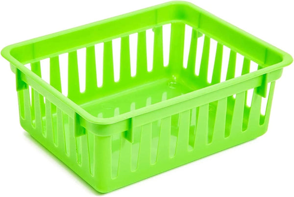 Bright Creations 12 Pack Small Plastic Classroom Storage Bins for Organization and School Supplies 6 Colors (6.2 x 4.8 x 2.4 inches)