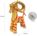 11.8" Lighted Christmas Straw Goat Home Decor Swedish Scandinavian Yule Style Decorative Handmade Ornaments with LED Light for Indoor Christmas