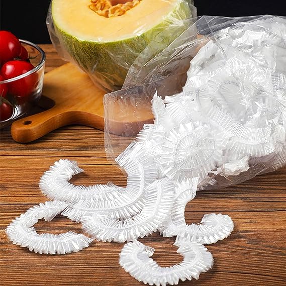 Boolavard Fresh Keeping Bags, 100Pcs Food Covers,Reusable Elastic Food Storage Covers, Plastic Sealing Elastic Stretch A