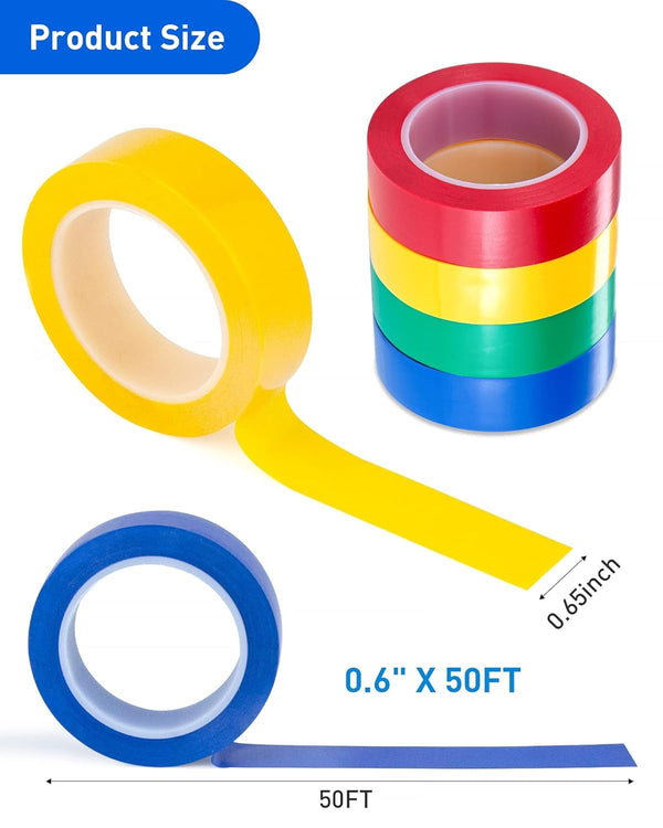 Electrical Tape 8 Rolls, 4 Colors Blue Green Red Yellow, Suitable for Professional Electrician Repair, Household appliances, Automotive Equipment,