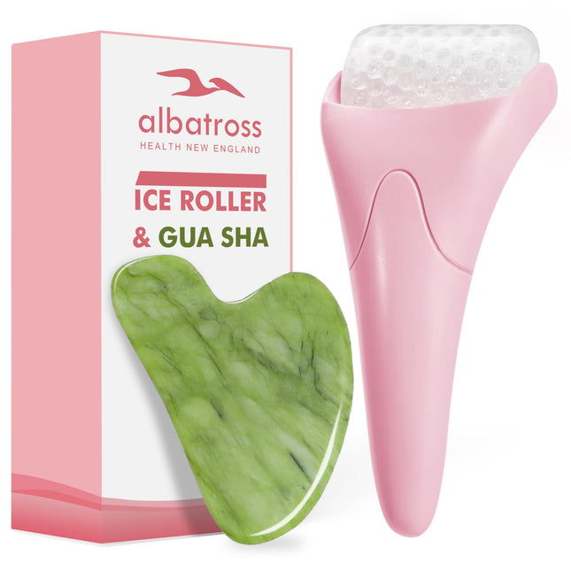 Gua Sha & Ice Roller for Face, Small Gifts, Facial Tools for Puffiness and Redne