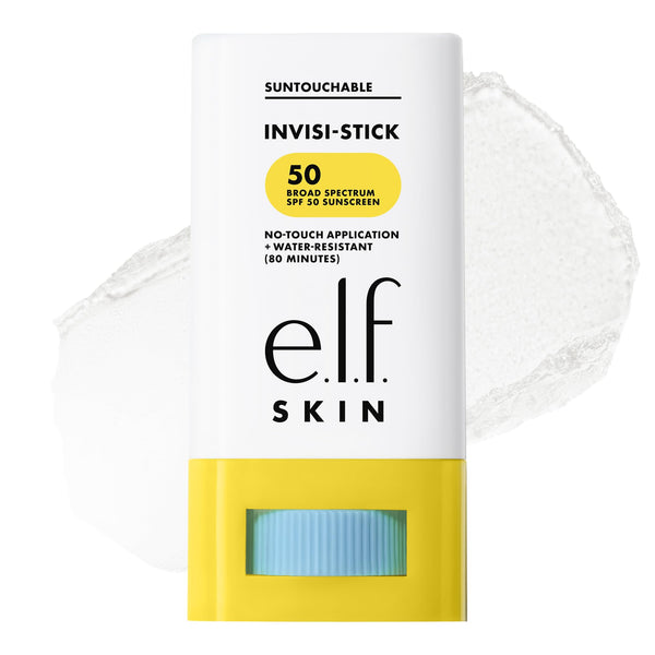 e.l.f. SKIN Suntouchable Invisi-Stick Face Sunscreen SPF 50, Clear, Lightweight with Sunflower Seed Oil, Vegan & Cruelty-Free 0.63 Ounce (Pack of 1)