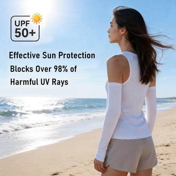 Sun Protection Arm Sleeves with Thumb Holes for Men Women,Cooling Compression UV Arm Cover,Outdoor Sports Sleeve Arm