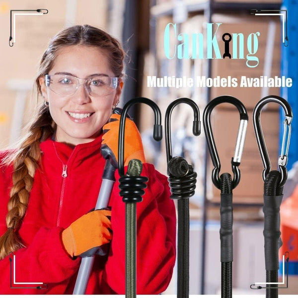 CanKing Bungee Cords 20 Inch Elastic Rope with Hooks Olive Green 2P | Versatile heavy-duty bungee cords with durable hooks for camping, travel,
