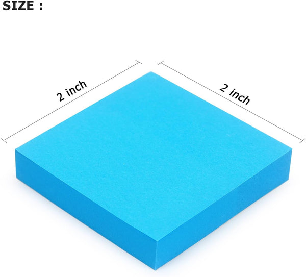 Sticky Notes 2x2 in, 8 Pads Bright Colors, 100 Sheets/Pad, Total 800 Sheets | Self-Stick Pads