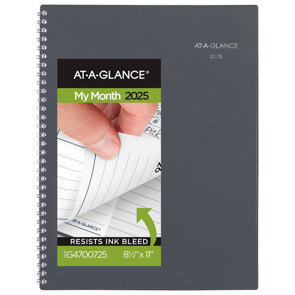 AT-A-GLANCE 2025 Planner, Monthly, 8-1/2" x 11", Large, DayMinder, Gray (GC4700725) 8-1/2" x 11" 2025 Old Edition