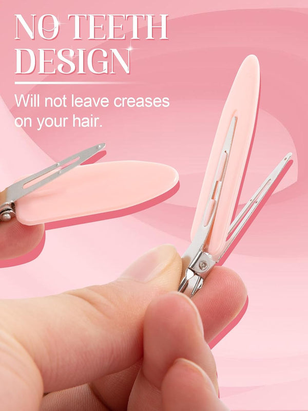 8Pcs Creaseless Hair Clips for Women Styling, 4 Black, 2 White, 2 Pink | MADHOLLY No Crease No Bend, Alligator Flat Hair Barrettes for Fixing