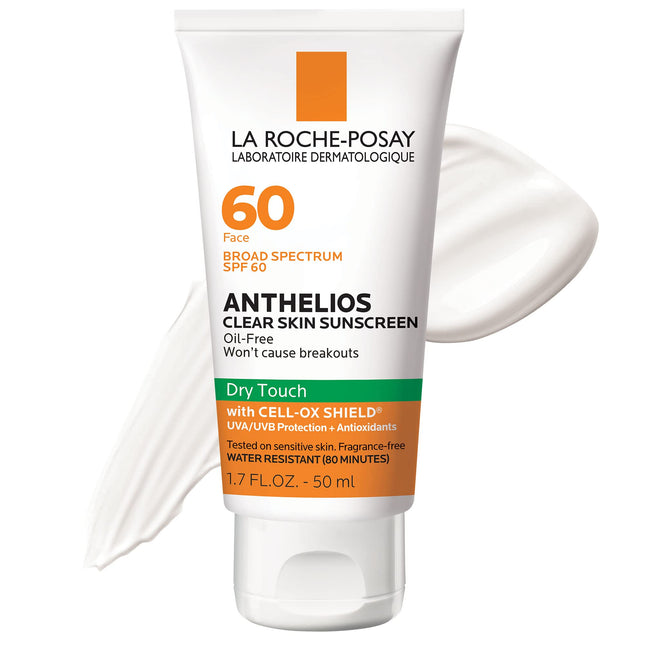 La Roche-Posay Anthelios Clear Skin Sunscreen Dry Touch SPF 60, Oil Free Sunscreen For Face, Oil Absorbing, Broad Spectr