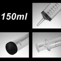 2 Pack 150ml/cc Large Syringe , Individually Sealed Plastic Liquid Syringes with Measurement for Scientific Labs, Measuring, Watering, Refilling,