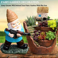 Garden Gnomes, 4.5inch Gnome Statues, Military Gnome with Gun, Funny Army Gnomes Decorations for Yard, Indoor Outdoor Halloween Christmas