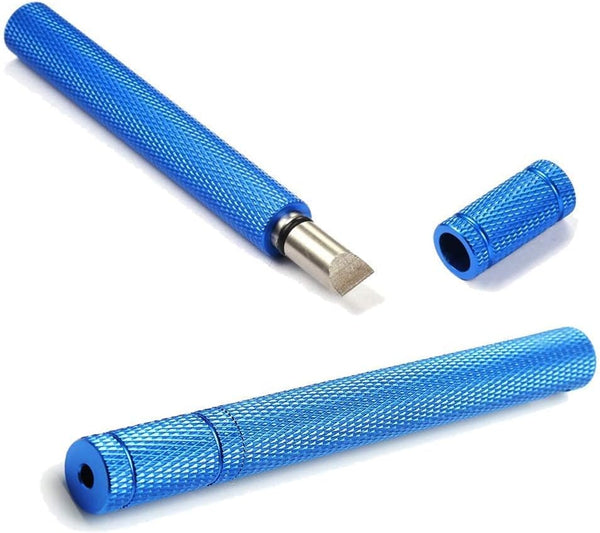 Bulex Golf Club Groove Sharpener, Re-Grooving Tool and Cleaner for Wedges & Irons - Generate Optimal Backspin - Suitable for U & V-Grooves Blue