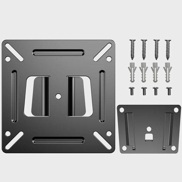TETVIK Monitor Wall Mount Most 14-24“ TVs Computer Universal Low Profile RV TV Wall Mount VESA Up to 100x100mm Max Weight 30lbs Fits 15 19 20 22
