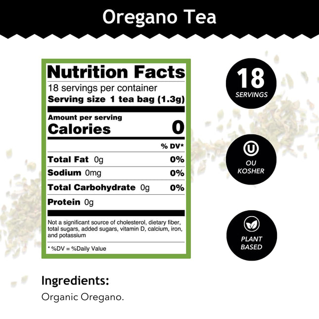 Buddha Teas - Organic Oregano Tea - Herbal Tea - for Health & Wellbeing - with A
