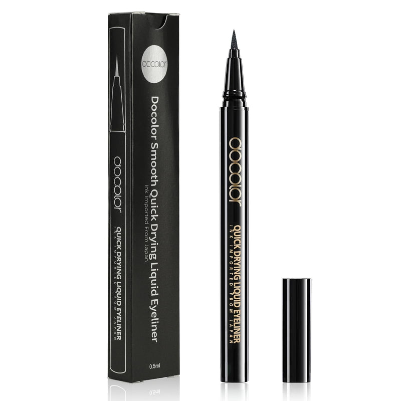 docolor Waterproof Eyeliner Pen Super Slim Precise All Day Black Eyeliner Liquid Professional Makeup Liquid Eye Liner Pencil for Women 1 Count