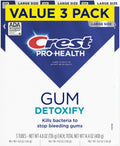 Crest Pro-Health Gum Detoxify Antibacterial Fluoride Toothpaste, 4.8 oz 3 Pack, Enamel and Gum Repair, Cavity Protection, Deep Clean, Plaque