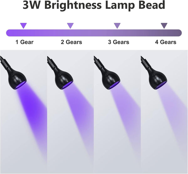 UV Nail Lamp - UV Light for Gel Nails, Flash Cure Lamp, LED Gooseneck Flash Cure Lamp for Nails, Manicure Dryer Black Light with Clamp, 365+395nm
