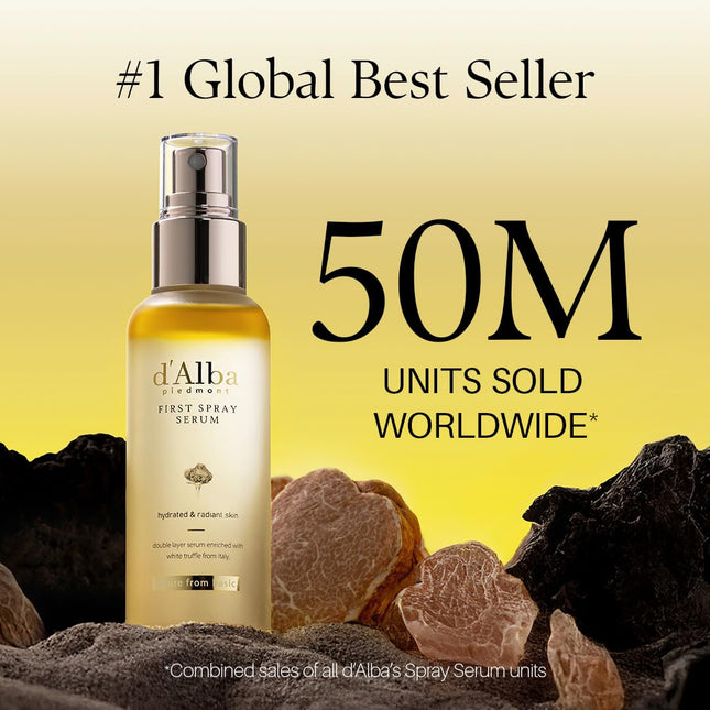 D'Alba Piedmont Italian White Truffle First Spray Serum, Vegan Skin Care, Light-