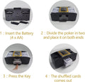 Automatic Card Shuffler, 1-2 Deck Battery-Operated Electric Poker Card Shuffler Machine, for Playing Cards/UNO