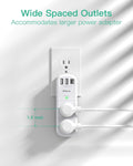 USB Outlet Extender Surge Protector - Mifaso Rotating Plug, 6 AC Multi Plug and 3 USB Ports (1 C), 1800 Joules, 3-Sided Swivel Power Strip Spaced