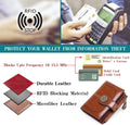 SENDEFN Small Womens Wallet Leather Bifold Card Holder RFID Blocking with Zipper Coin Pocket