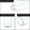 GUANENA 12 Pack Glass Water Bottles, 16oz Clear Glass Bottles with Stainless Steel Lids, Reusable Glass Drink Bottles with Caps for Juicing,