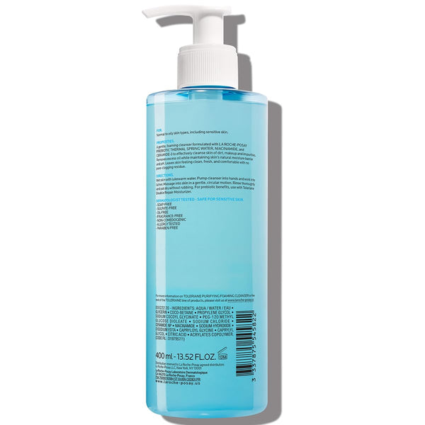 La Roche-Posay Toleriane Purifying Foaming Facial Cleanser, Niacinamide + Ceramides + Prebiotic Thermal Water, Oil Free Face Wash for Oily Skin,