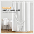 River Dream Fabric Snap in Shower Curtain Liner Replacement,White,70x54 | with Magnets,Detachable Liner,Quick Dry，Machine Washable，Fit for River