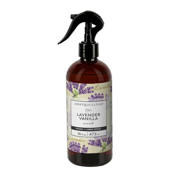Abbey & Sullivan Odor Eliminating and Refreshing Linen and Room Spray, Lavender Vanilla, 16 oz.