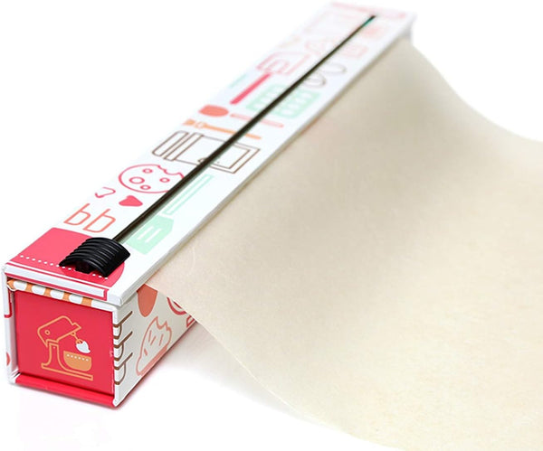 Chicwrap Baker'S Tools Parchment Paper Dispenser - Includes 15"X 33" (42 Sq.Ft) Roll Unbleached Baking, Cooking & Culinary Paper - Reusable