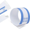 BLUE PANDA Money Bands - 300-Pack, 7.75 x 1.25 In, 9 ABA Colors - Money Organizer for Cash & Currency Straps With Adhesive Strip for Efficient