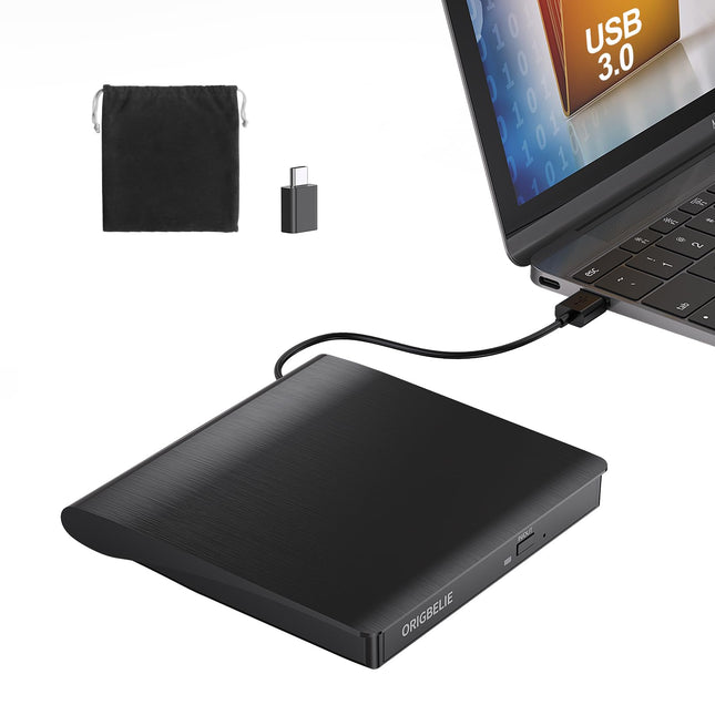 External CD/DVD Drive for Laptop, USB 3.0 CD Burner +/-RW CD ROM External DVD Drive Portable DVD Player for Laptop Deskt