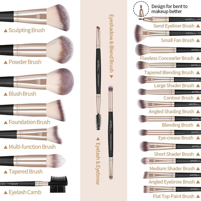 MAGEFY Makeup Brushes, 22 Pcs Professional Premium Synthetic Makeup Brush Set wi