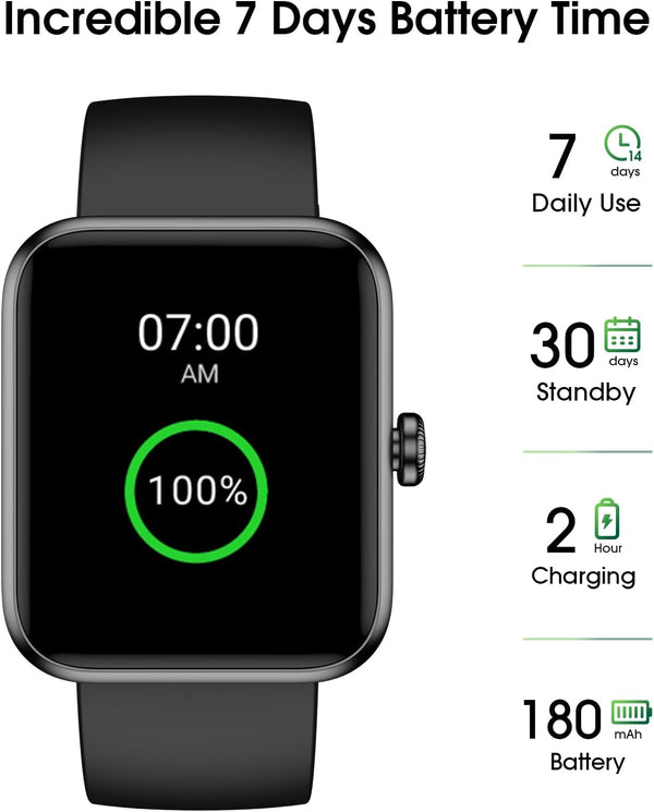 Fitness Tracker Watch, Step Tracker with Heart Rate, Blood Oxygen Sleep Monitor, IP68 Waterproof Pedometer, Step Calorie Counter, Health Fitness