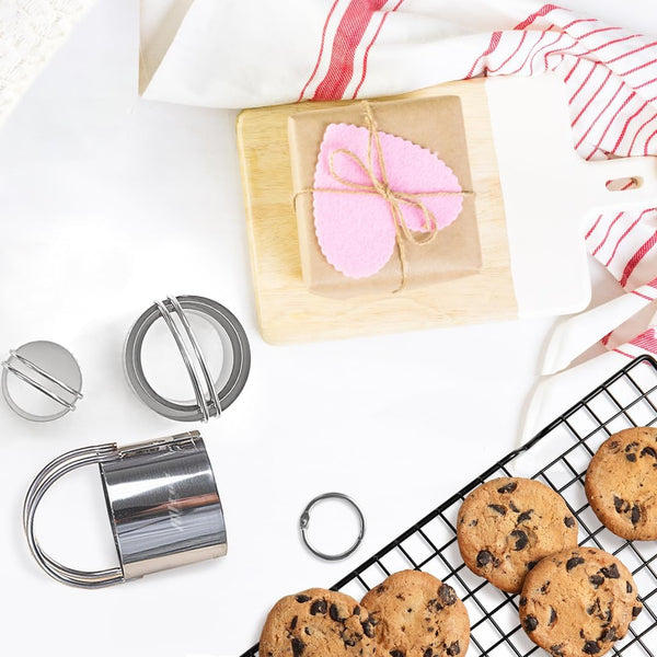 ALLTOP 5 Pieces Circle Biscuit Cutter,Professional Stainless Steel Round Cookie Cutters Tool with Ring Handle for Baking Pastry Doughnut 1