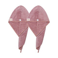 M-bestl 2 Pack Microfiber Hair Towel Wrap,Hair Drying Towel with Button Design,Head Towel to Dry Curly Hair Quickly (Bean Pink)