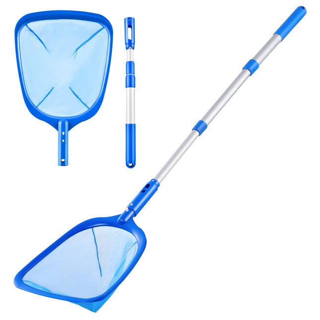 Pool Skimmer - Pool Net with 3 Section Pole, 48 Inch Pool Skimmer Net with Pole 