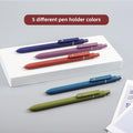 UIXJODO Gel Pens, 5 Pcs 0.5mm Black Ink Pens Fine Point Smooth Writing Pens with Silicone Grip, High-End Series Metal Clip Retractable Pens for