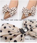 Tsangbaby Satin Bow Shoe Clips - Dots Solid Color Removable Elegant Wedding Party Shoe Buckle Bag Clothing Hair Accessories for Women Girls 2 Pcs
