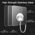 Large Hooks for Hanging Heavy-Duty 44Ib(Max) 10 Packs, Wall Hangers without Nails Self-Adhesive Traceless Clear and Removable, Waterproof and